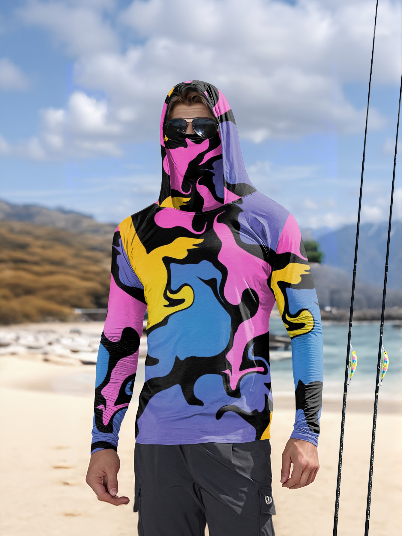 Hunting Outdoor Shirts - Vissershoodie met capuchon, heren shirt met