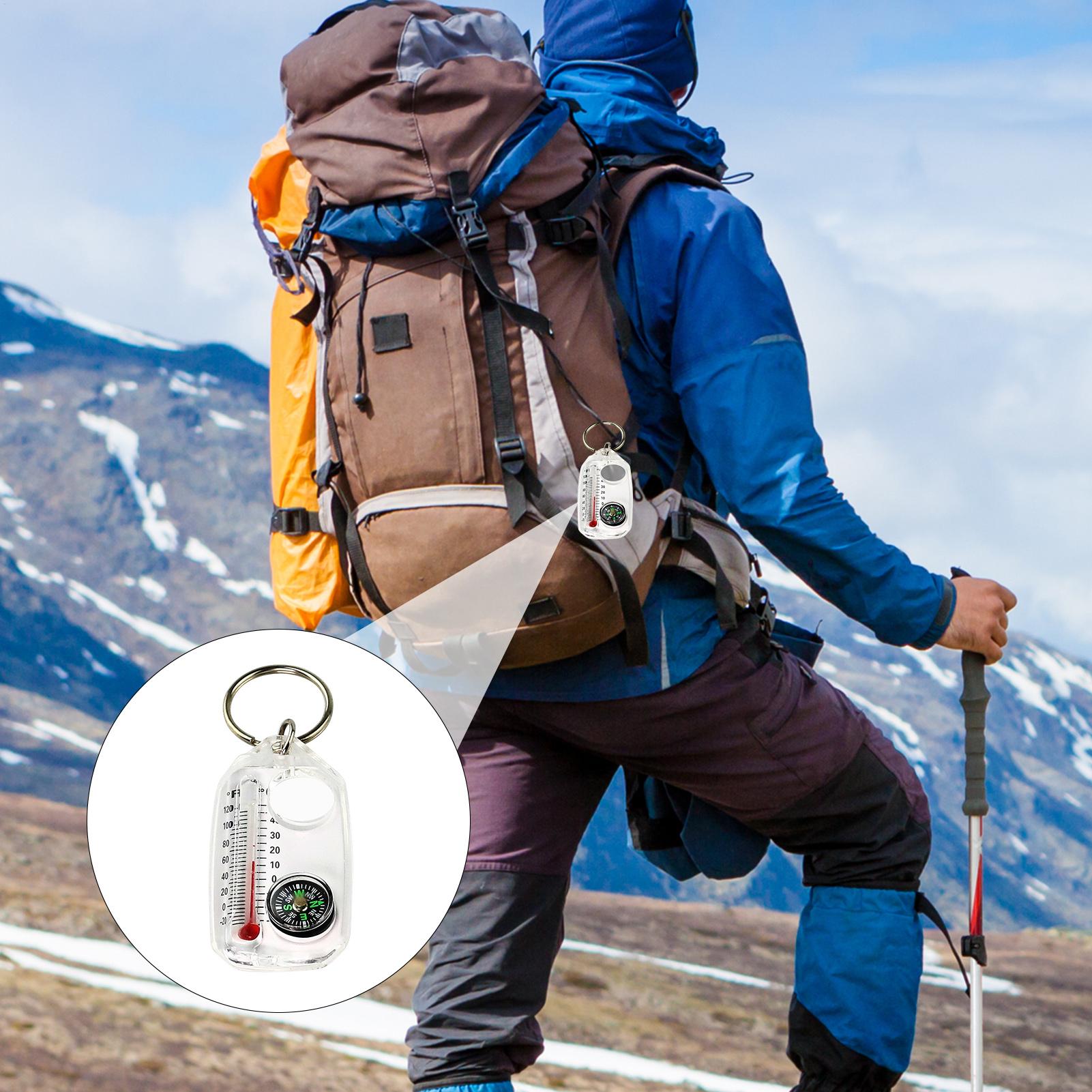 Outdoor Hunting Guide - Draagbare buiten-sleutelhanger met kompas en thermometer,