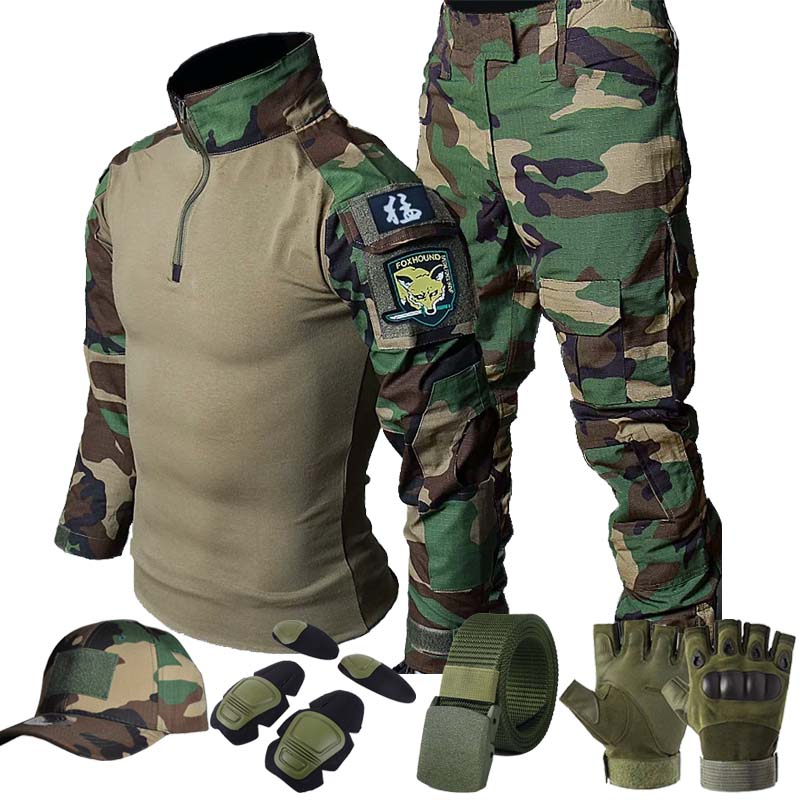 Hunting Outdoor Shirts - Tactische Cargo Uniform Jungle Green Set