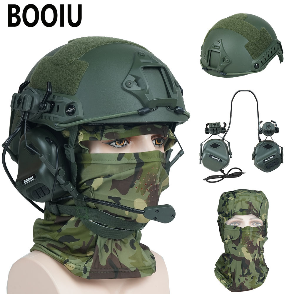 Outdoor Hunting Kit - BOOIU Tactische Airsoft-helmmset Verstelbare Paintball Outdoor