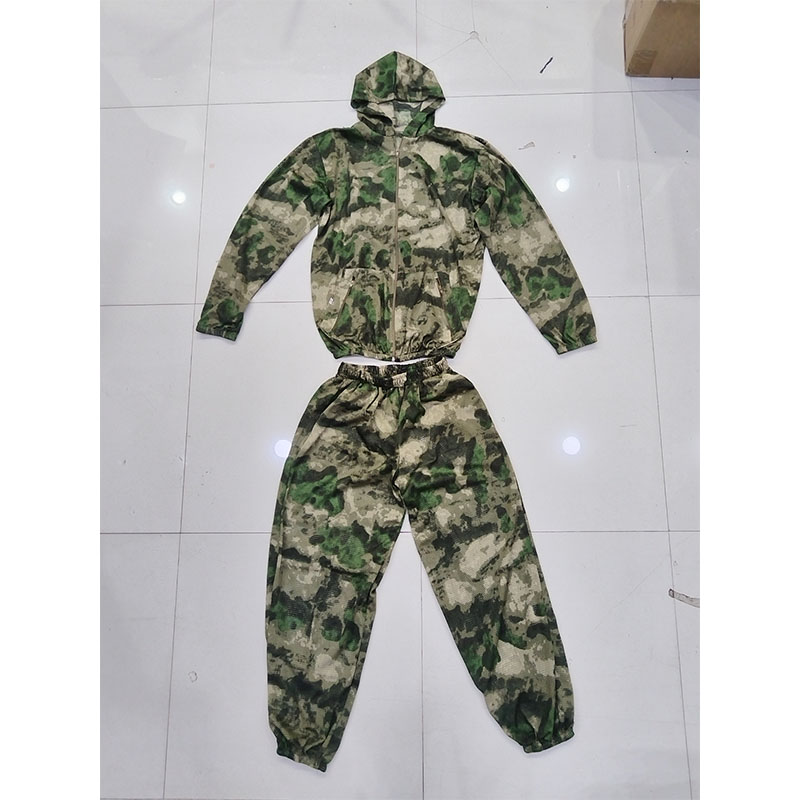 Hunting Outdoor Apparel - Mesh camouflagepak met capuchon, ritssluiting aan