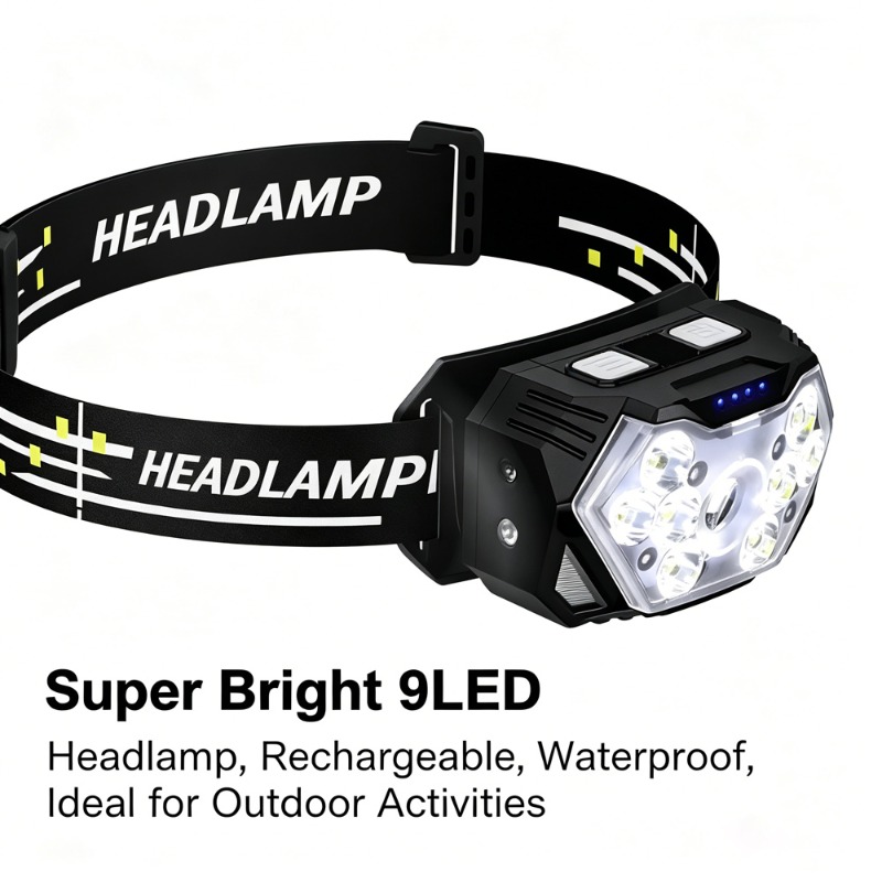 Hunting Outdoor Jobs - Hoge lichtsterkte LED-koplamp Type-C oplaadbaar waterdicht