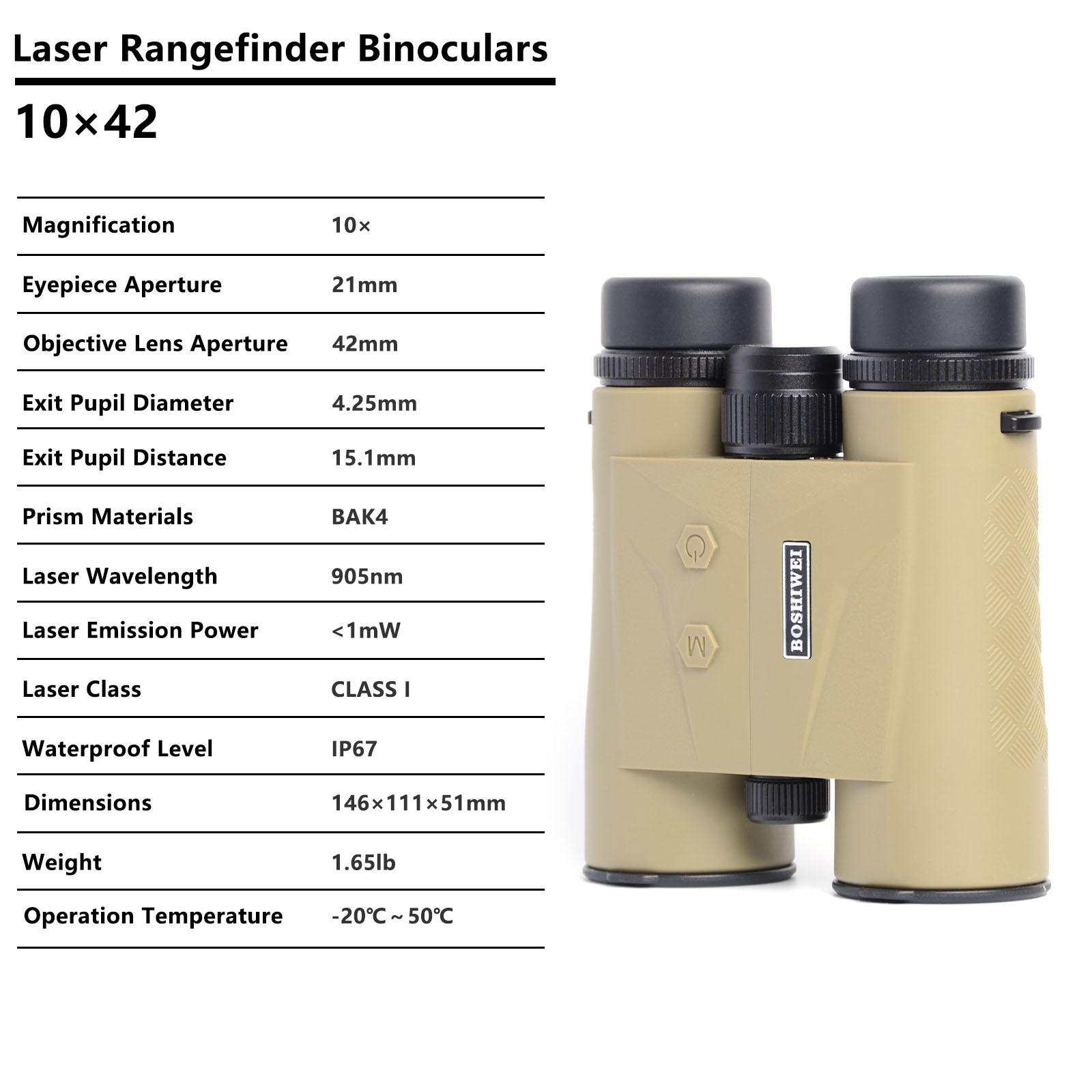 BOSHIWEI 10x42 HD Laser Rangef - Hunting Outdoor Jobs recensie en prijs